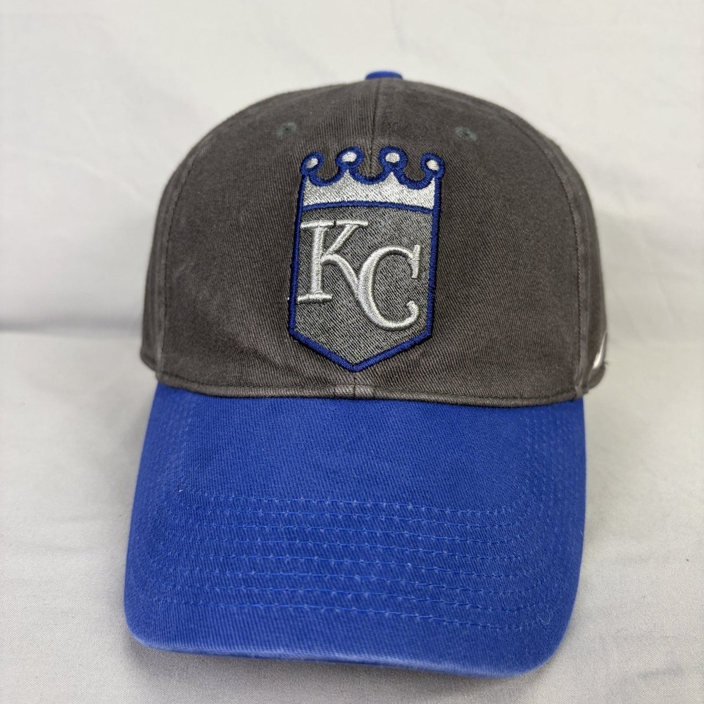 Nike Hat Kansas City Royals Baseball Men OSFM Grey Blue Embroidered Legacy 91